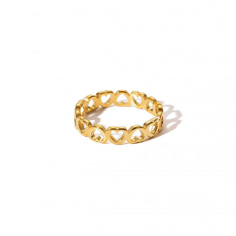 Stainless Hollow Love Couple Can't Quit Color Ring