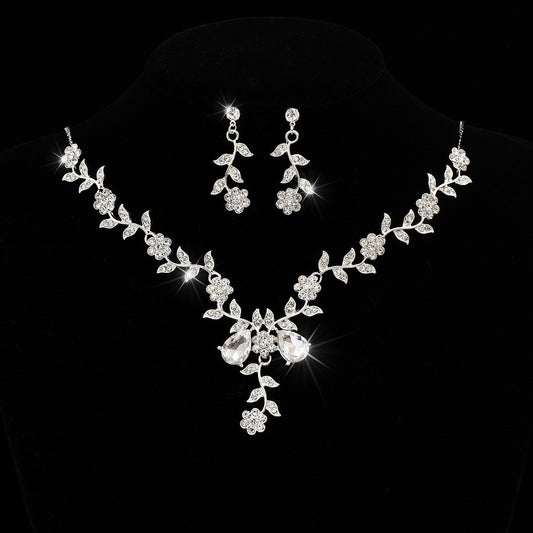 Women's Vintage Bridal Rhinestone Suite Ball Necklaces