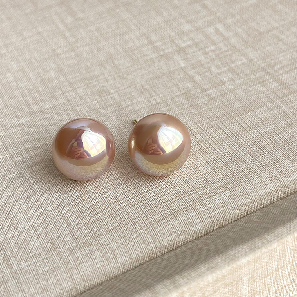 Entry Lux Style Steamed Bread Pearl Earrings