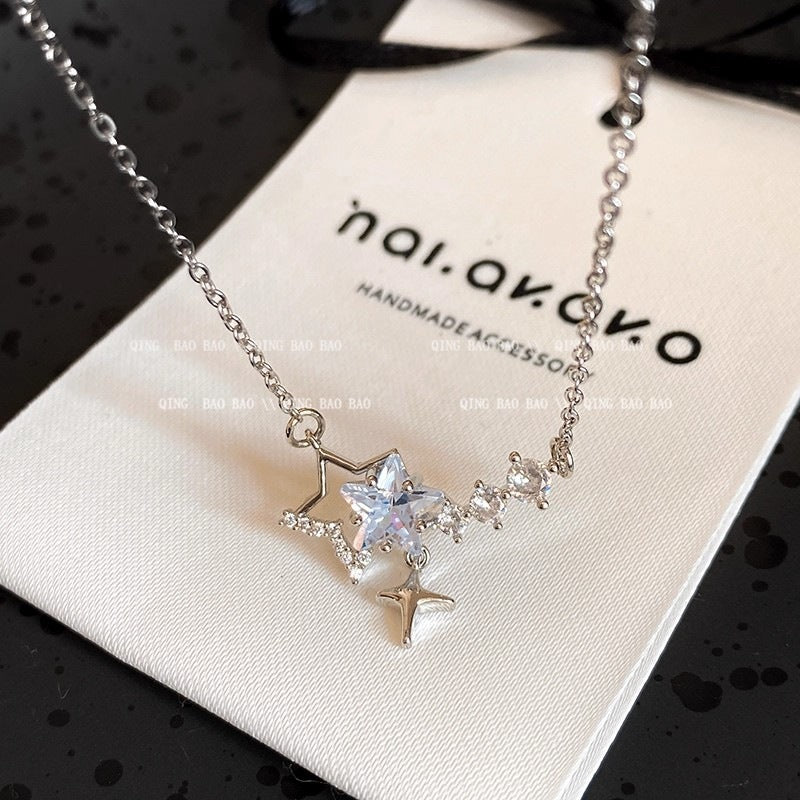 Super Shiny Full Zircon Starry Light Luxury Necklace