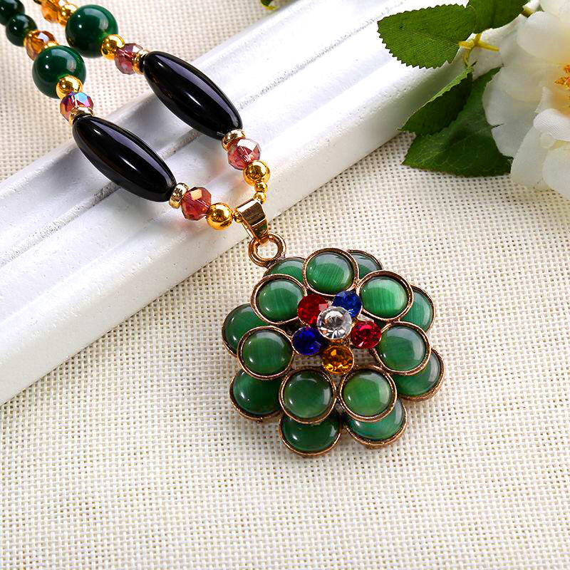 Drop Bohemian Imitation Jade Retro Artistic Necklaces