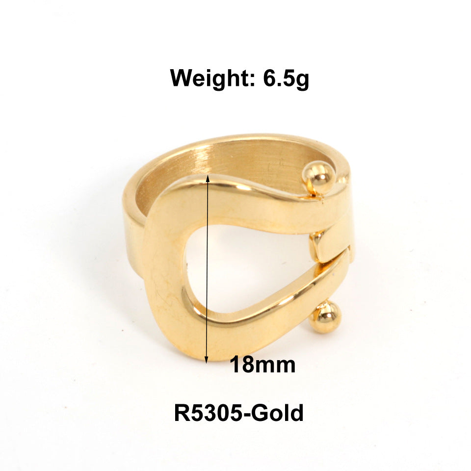 Female Titanium Steel Gold Index Finger Rings