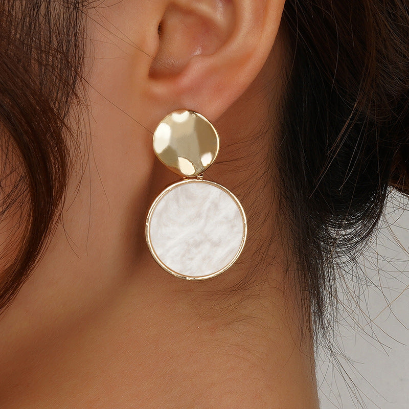 Fashion Creative Simple Love Round Sequins Earrings