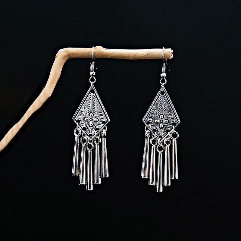 Ethnic Style Artistic Elegant Metal Tassel Earrings