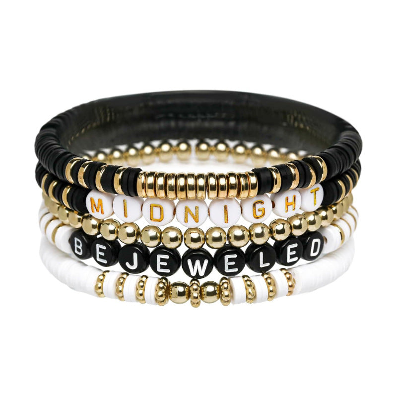 Women's Friendship Soft Pottery Heart Letter Set Bracelets