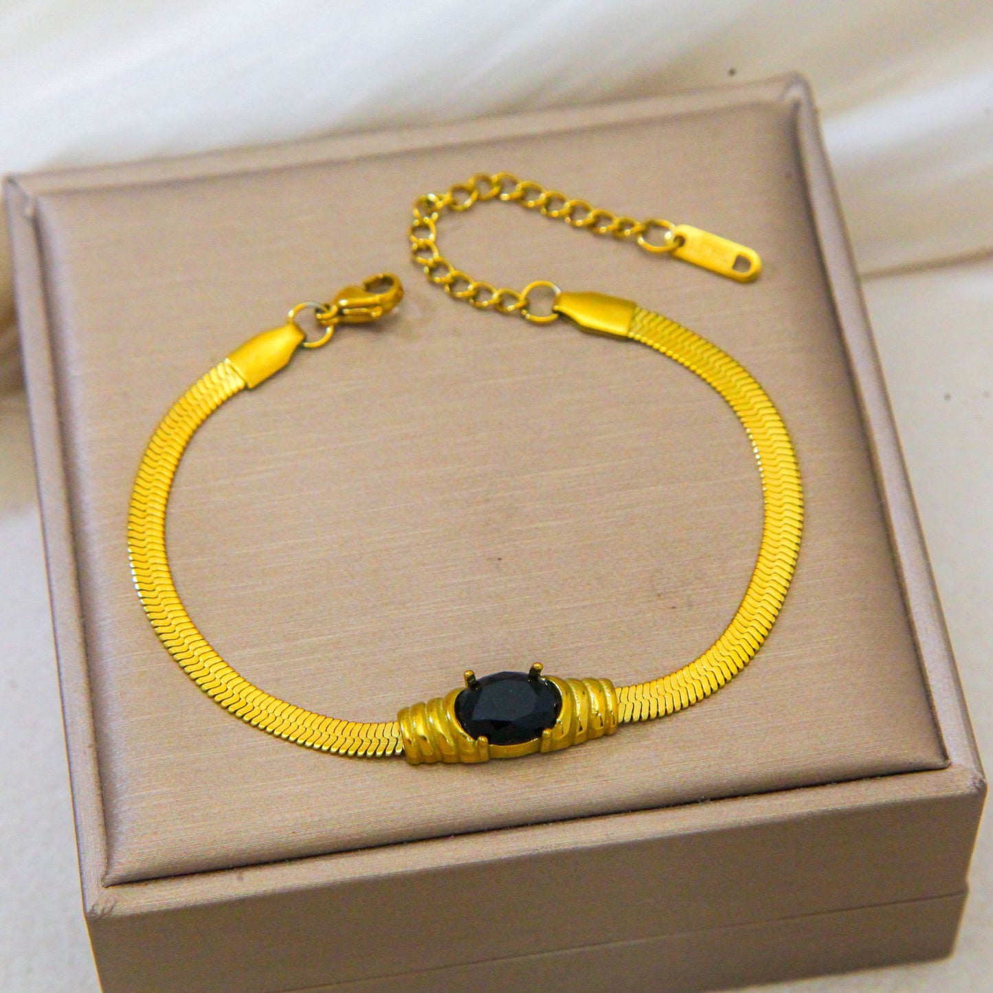 Blade Chain Retro Colorful Glass Zircon Inlaid Bracelets