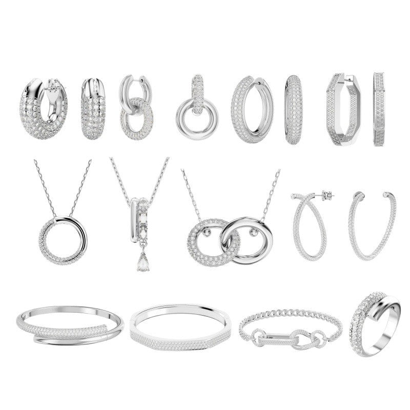 Austrian Crystal Series Double Design Pearl Rings