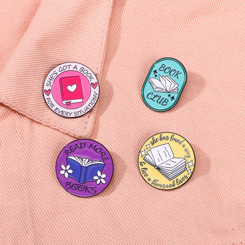 Oil Alloy Brooch Cartoon Cute English Schoolbag Shape Brooches