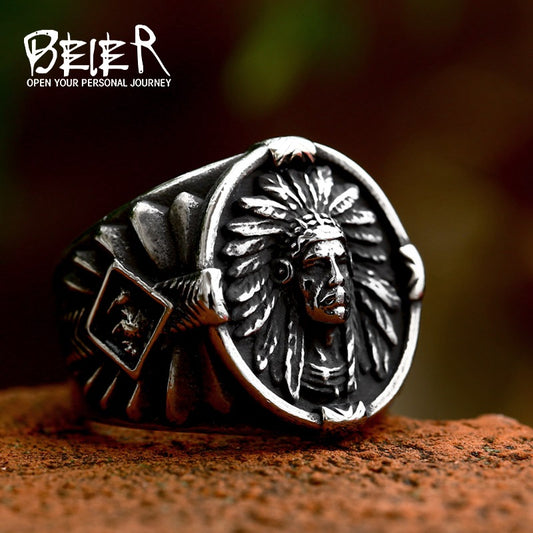 Men's Stainless Steel Hip Hop Retro Titanium Ring