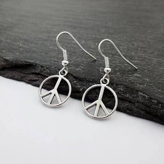 Peace Logo Bohemian Vintage Alloy Eardrop Earrings