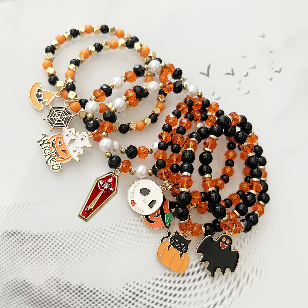 Black Red Orange Suit Spider Pumpkin Bracelets