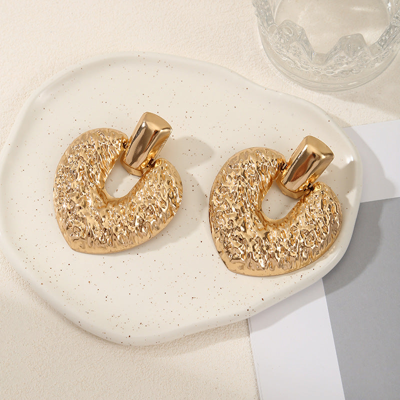 Simplicity Exaggeration Irregular Metal Trendy Korean Style Stud Earrings