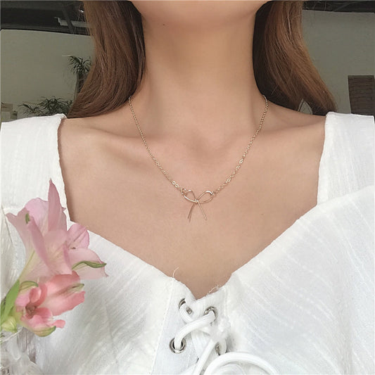 Women's Bow For Trendy Cold Simple Short Temperamental Necklaces