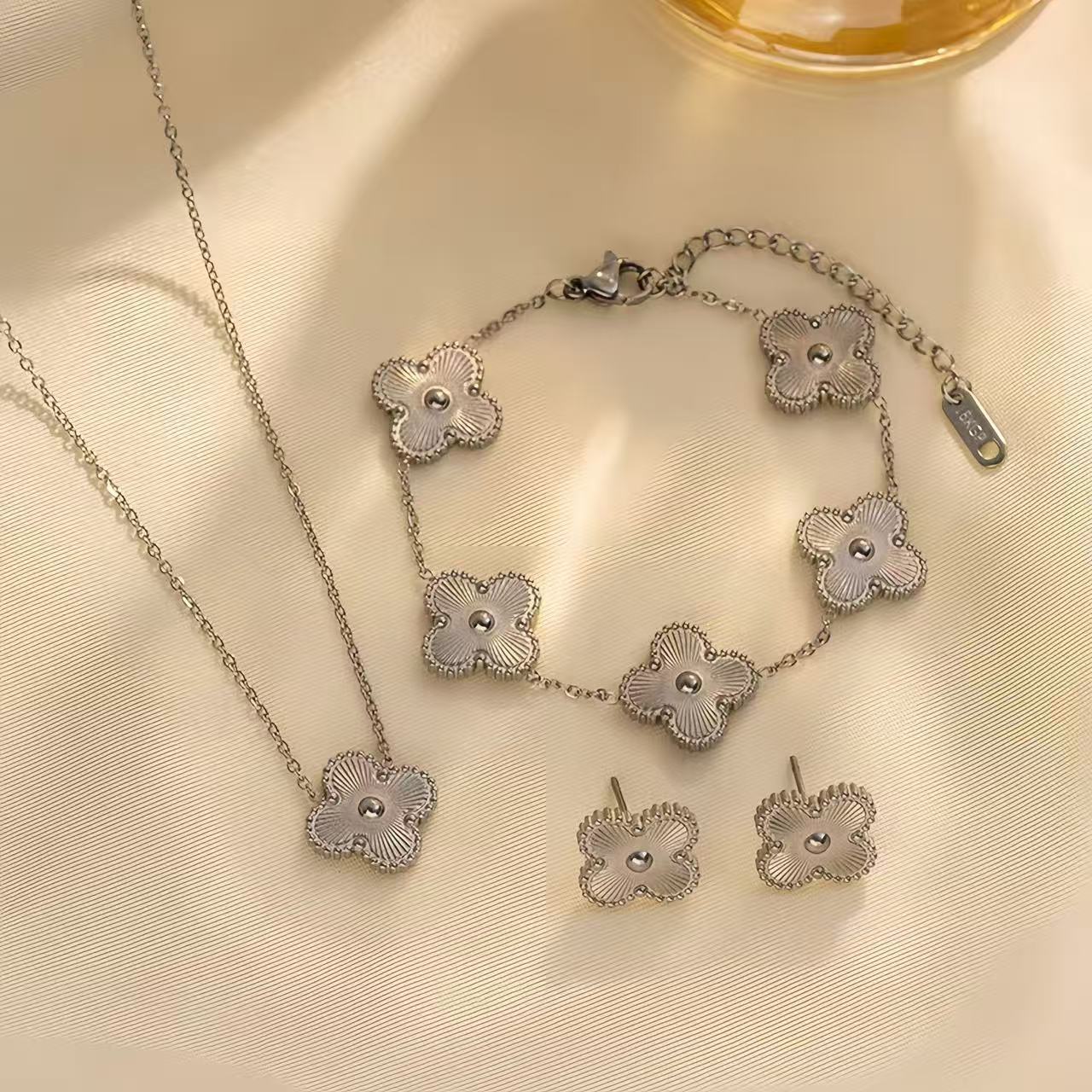 Creative Versatile Stainless Steel Clover Ear Bracelets