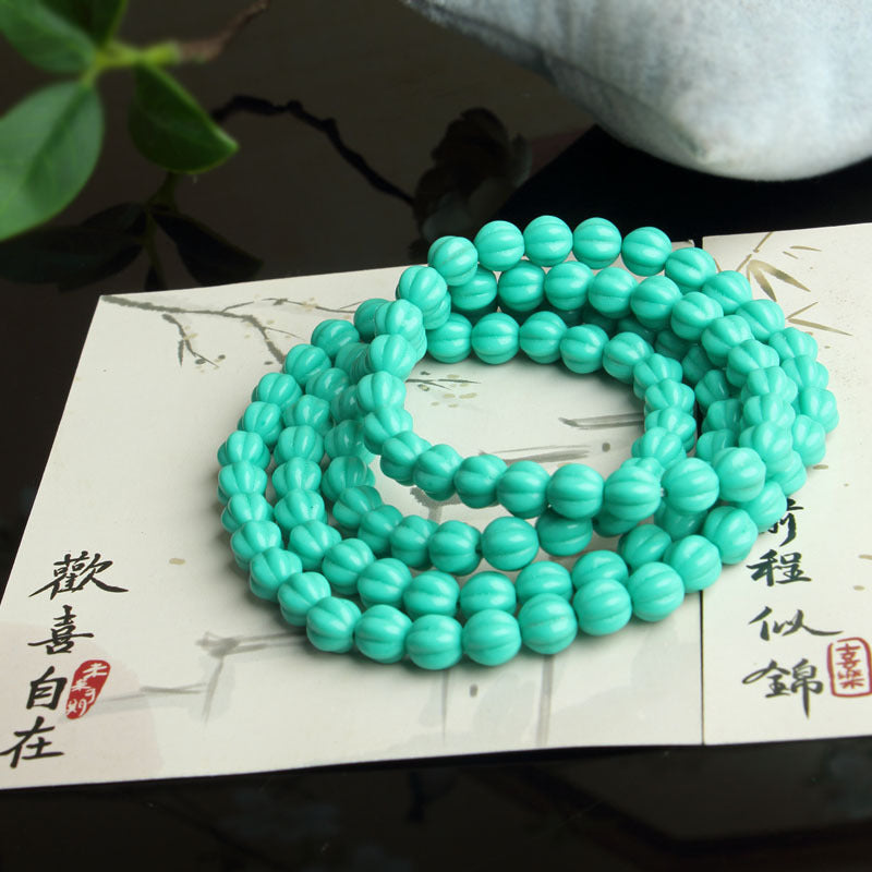 High Porcelain Turquoise Explosion Flower Round Beads Bead Glaze Bracelets