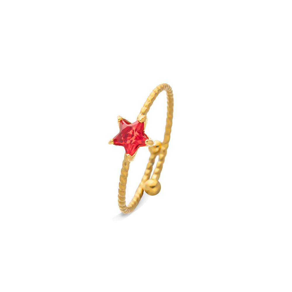 Women's Stainless Steel Zircon Niche High Sense December Birthday Stone Ring
