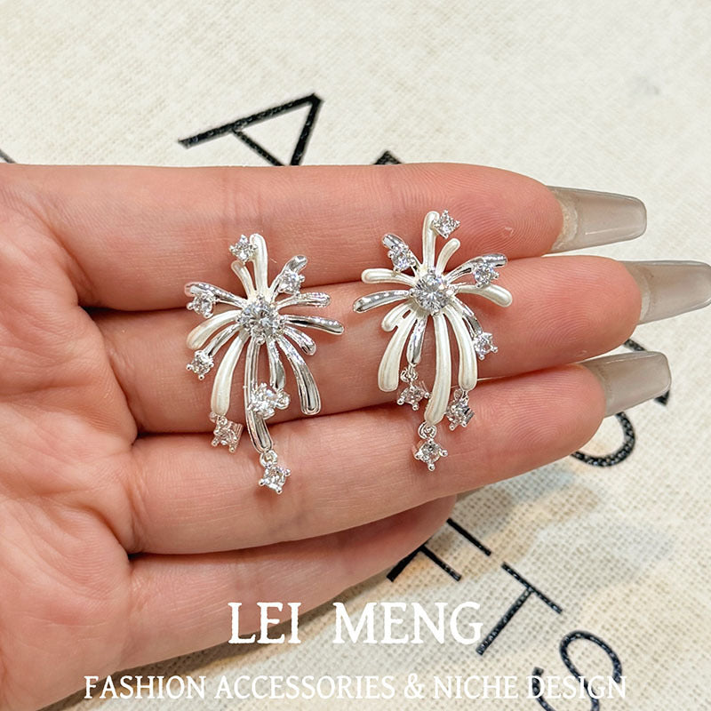 Micro Inlaid Zircon Bowknot Pearl Super Simple Stud Earrings