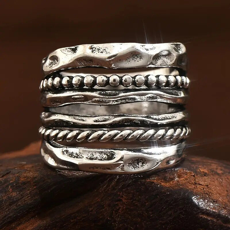 Shi Ancient Sier Retro Female Style Classical Rings