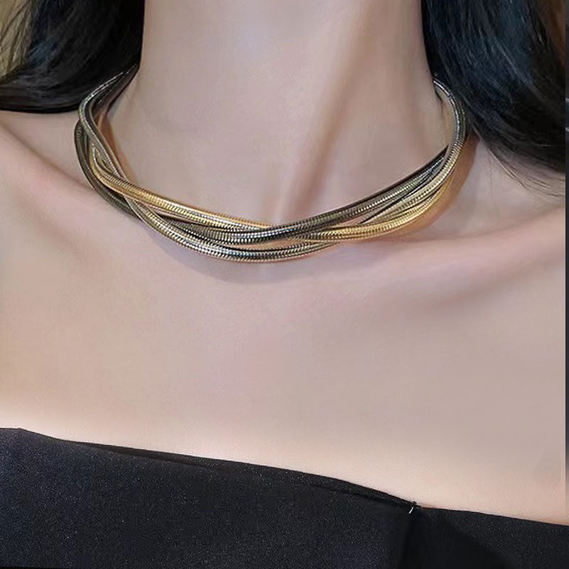 Winding Spring Light Luxury High-grade Metal Necklaces