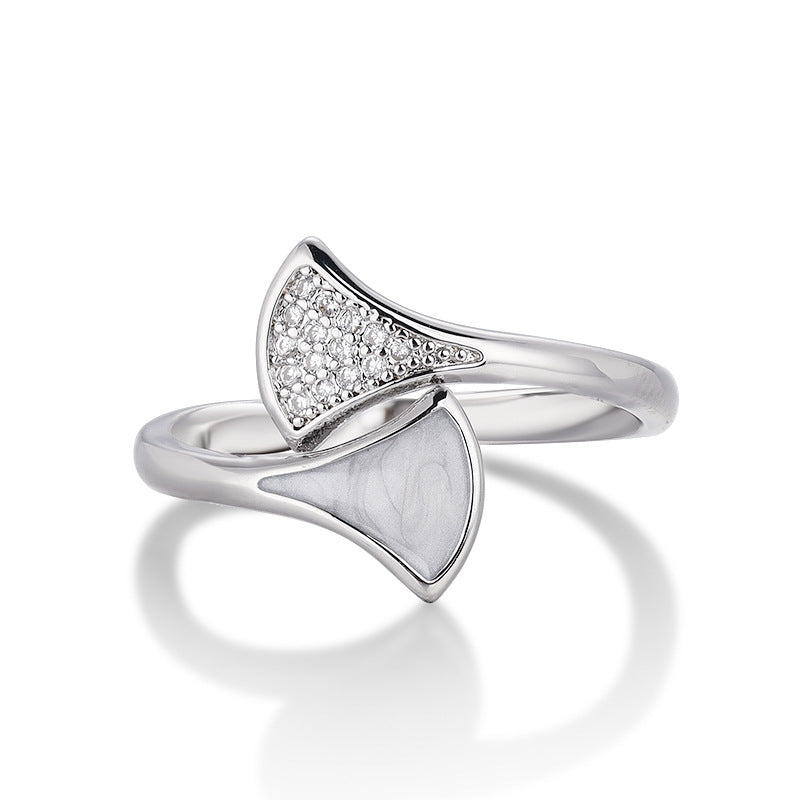 Unique Diamond White Fritillary Skirt Exquisite Fashion Ring