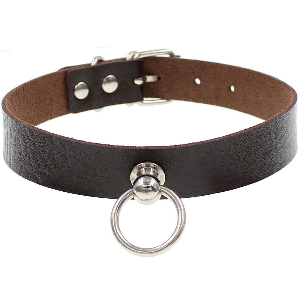 Environmental Protection Leather Soft O-shaped Circle Neckband Punk Gothic Neck Necklace