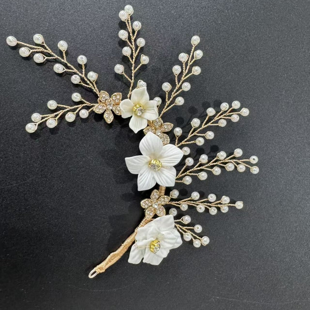 Ethnic Thailand Resin Flower Bead Alloy Barrettes Ear Hook