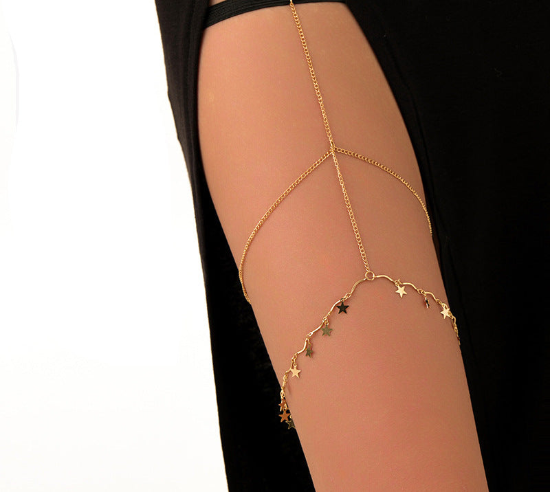 Women's Chain Leg Gold Sexy Big Diamond Clip Anklets