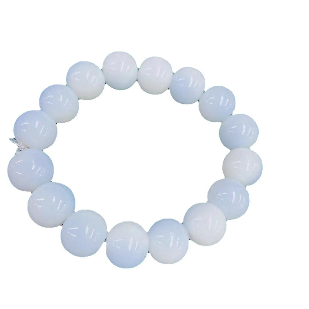 Gradient Round Beads Pliable Temperament Imitation White Plate Bracelet