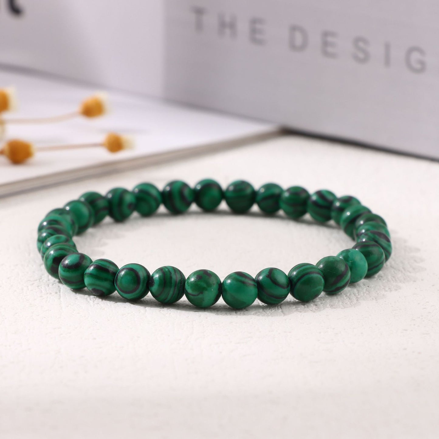 Women's & Men's Round Beads Couple Fashion Elastic String Beaded Bracelets