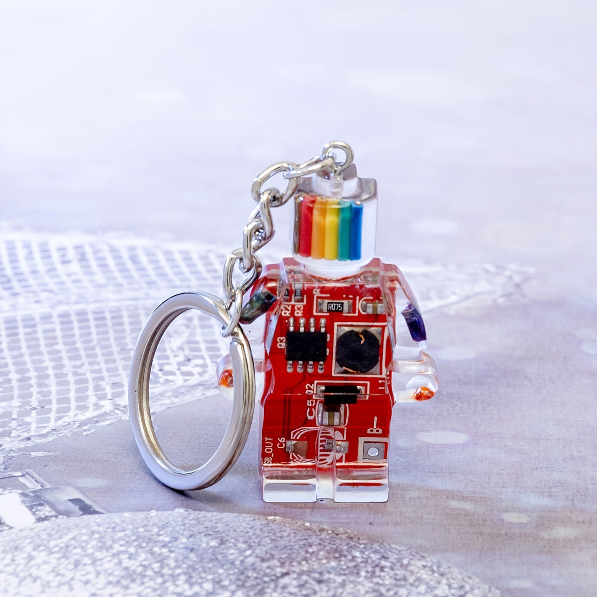 Hop Punk Small Robot Rainbow Multicolor Jewelry Accessories