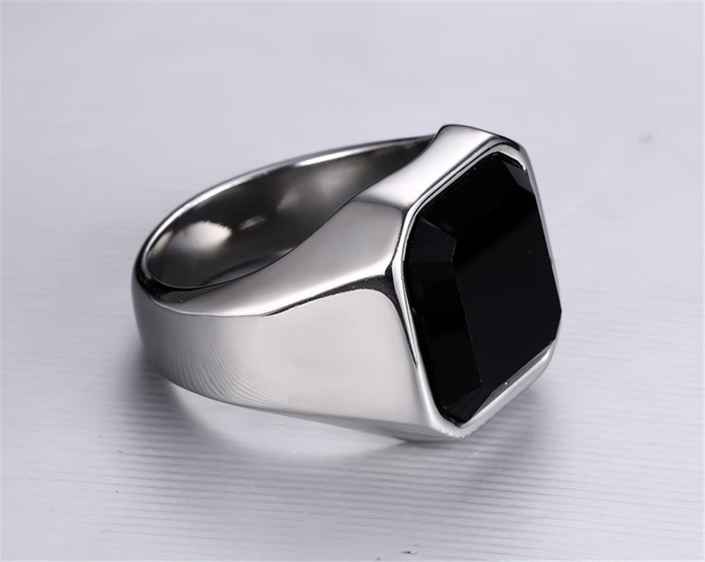 Men's Epoxy Shiny Gold Fashion High Sense Punk Hip Ring