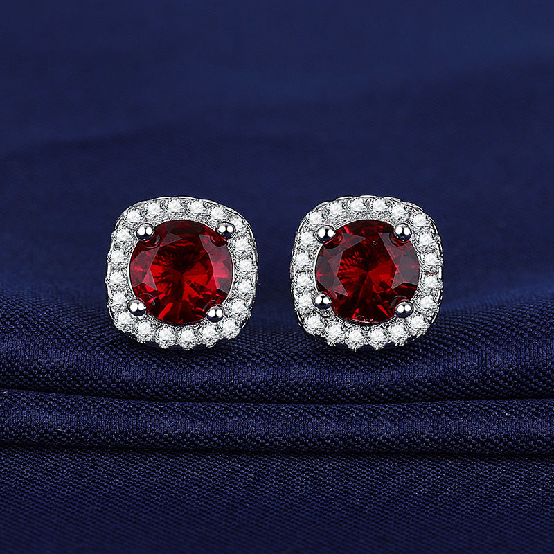 Moissanite Ear Female With Hearts Sterling Earrings