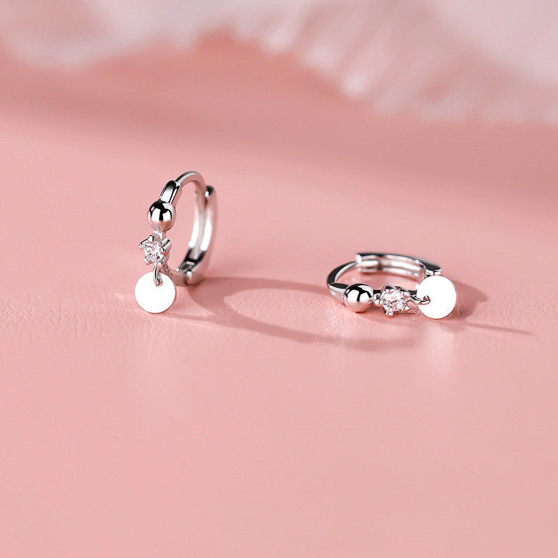 Women's Rhinestone Round Ear Clip Design Sense Niche High Fashion Earrings