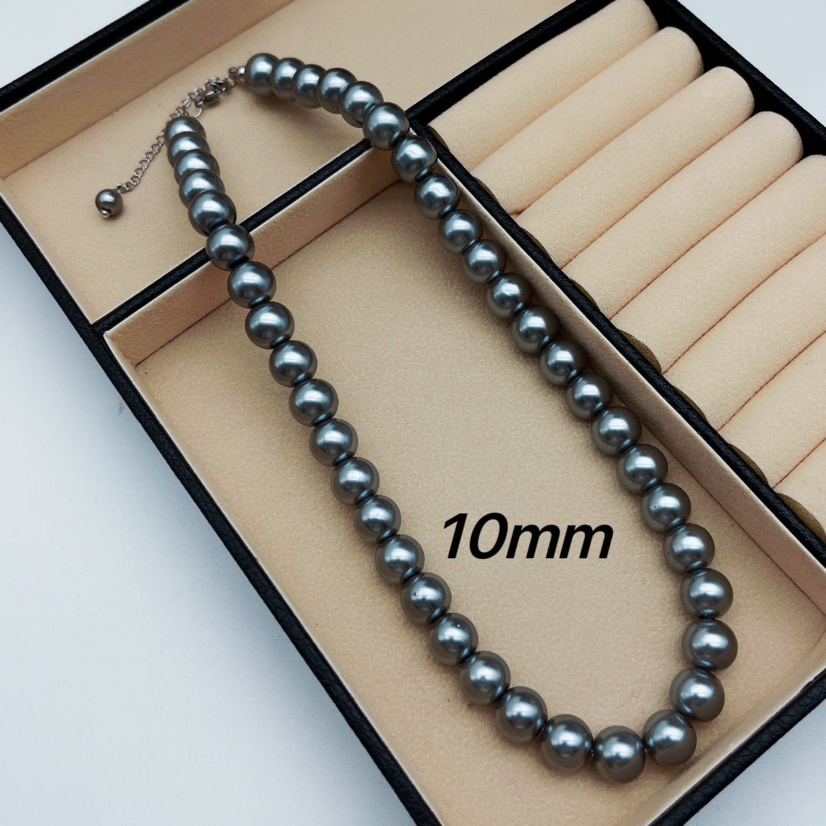 Pearl Female Sier Gray Stacked Retro Cold Necklaces