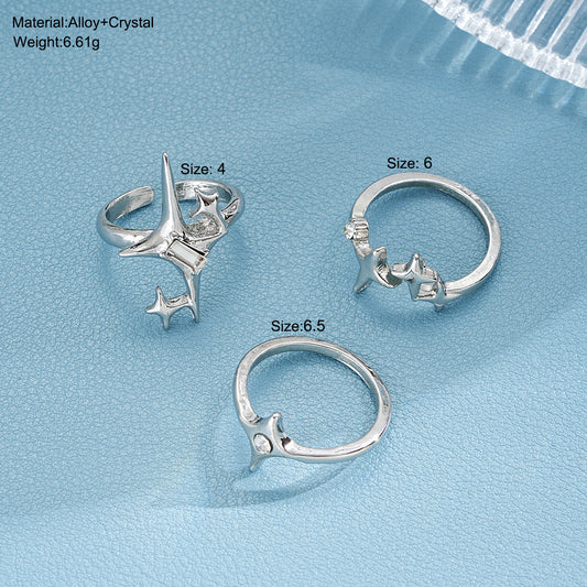 Niche Stars Couple Knuckle Design Inlaid Rings