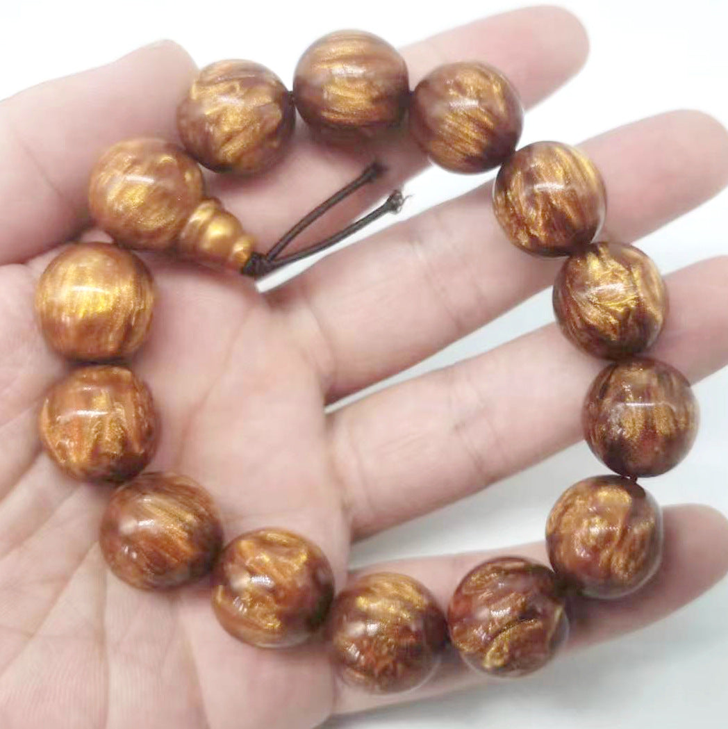 Gold Silk Sea Willow Buddha Beads National Bracelets