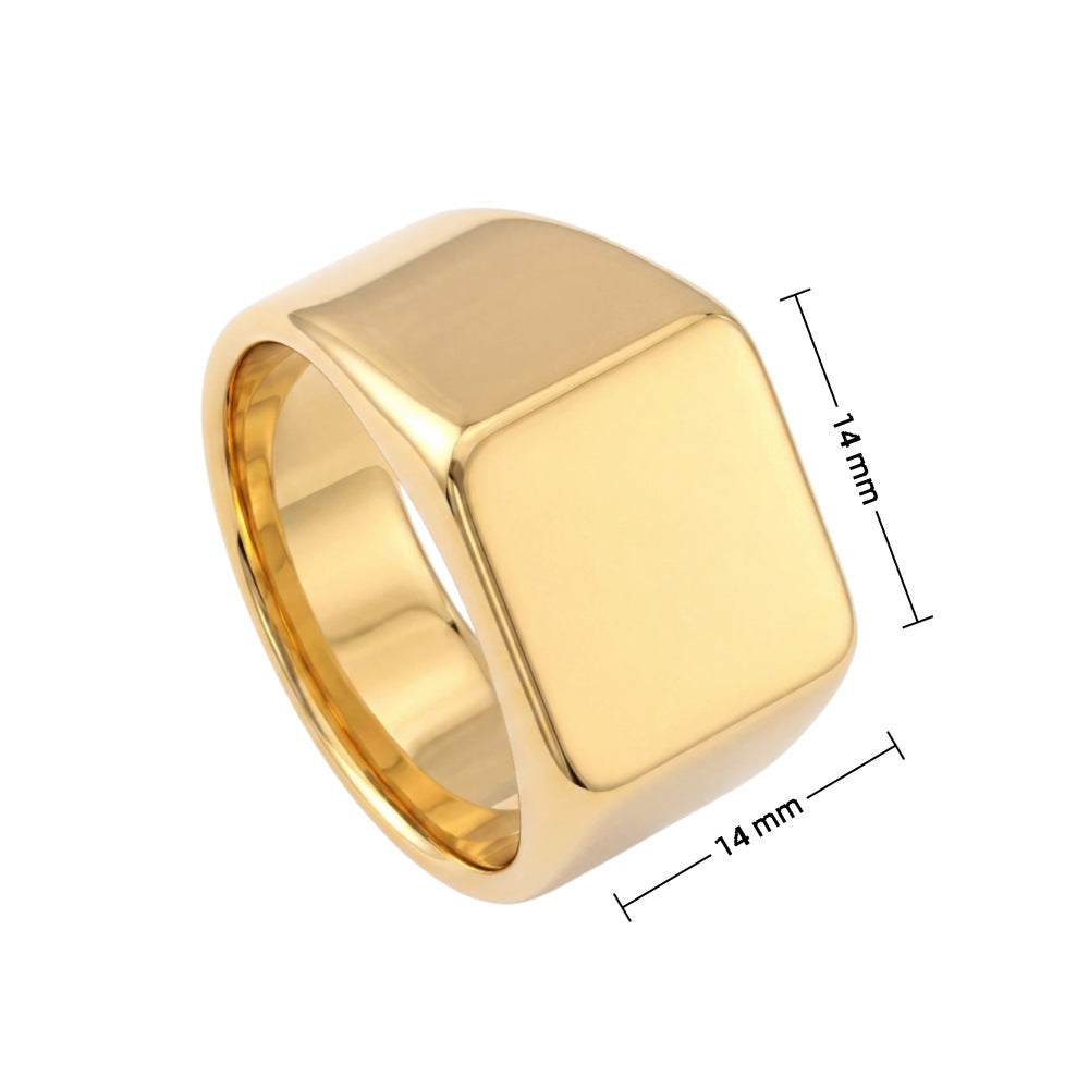 Steel Stainless Can Carve Writing Design Laser Rings