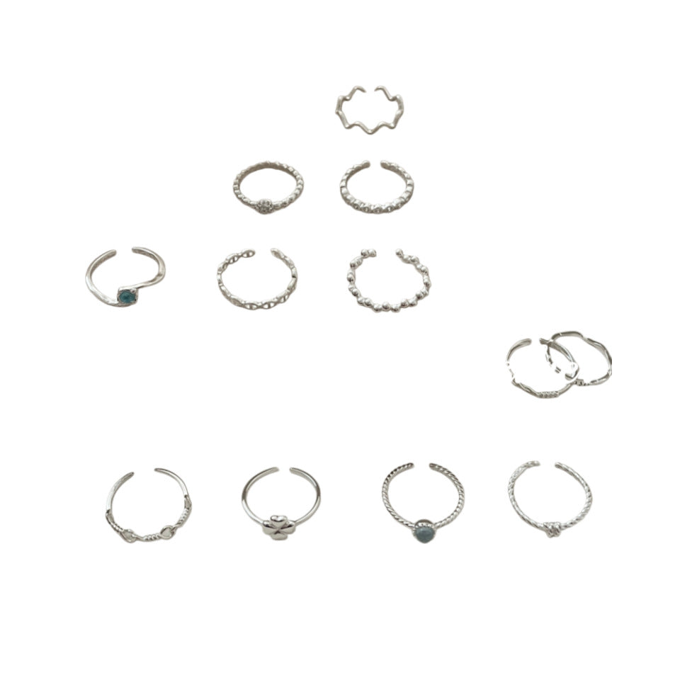 Sier Aquamarine Zircon Collection Twin Niche High Rings