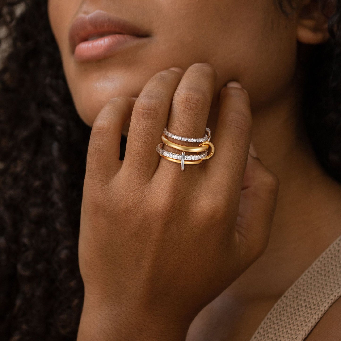 Gold Color Matching Zircon Versatile Creative Rings
