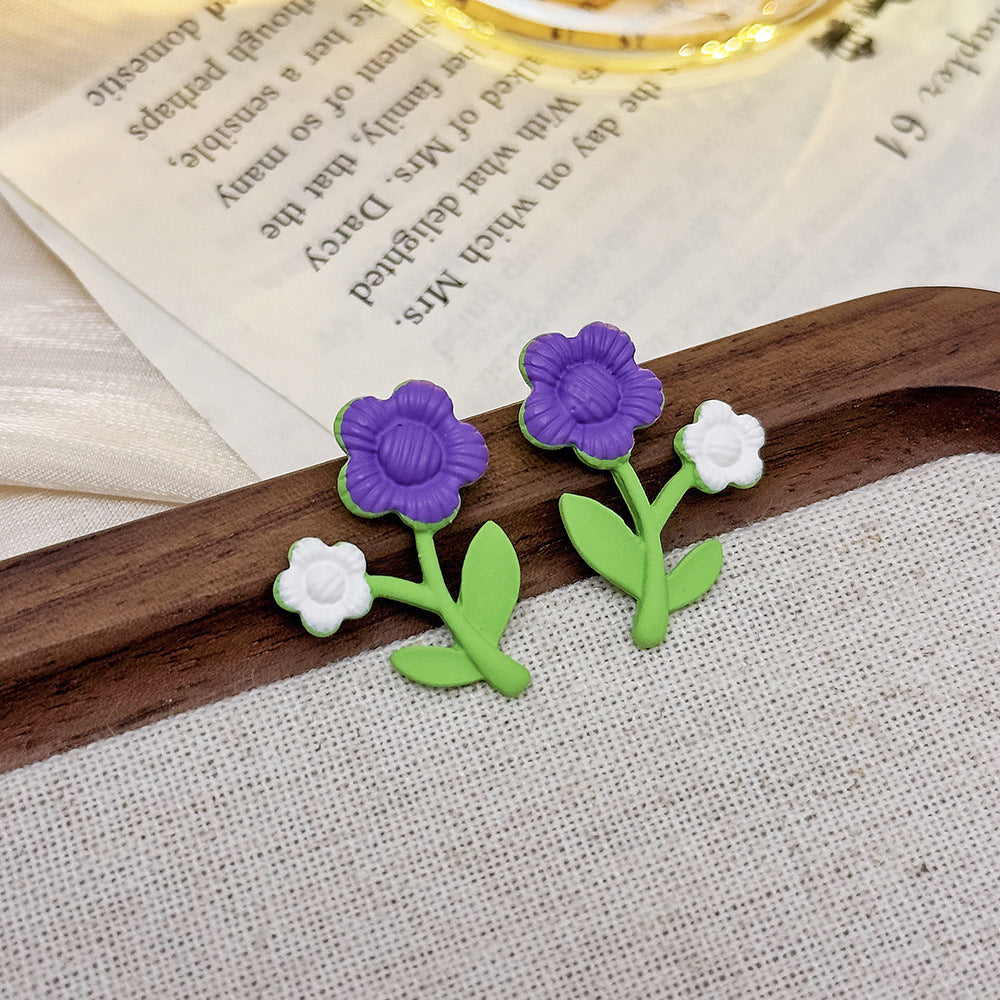 Inlaid Zircon Flower Elegant High-grade Pearl Earrings