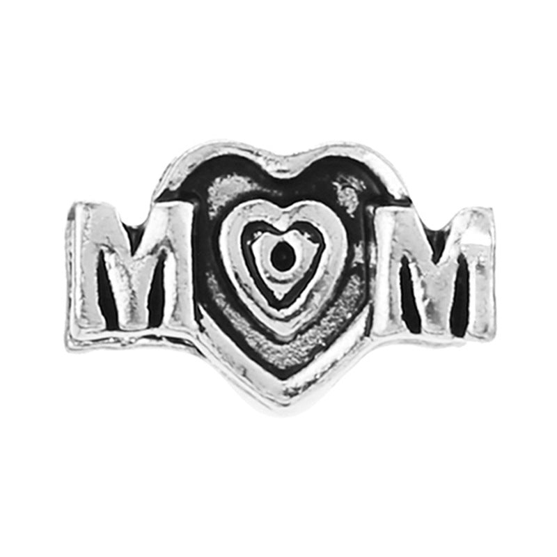 Alloy Large Hole Beads Hollowed Heart Shape Jewelry Accessories