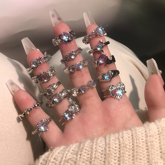 Retro Moonstone Series High-grade Design Opal Stone Fashionable Rings