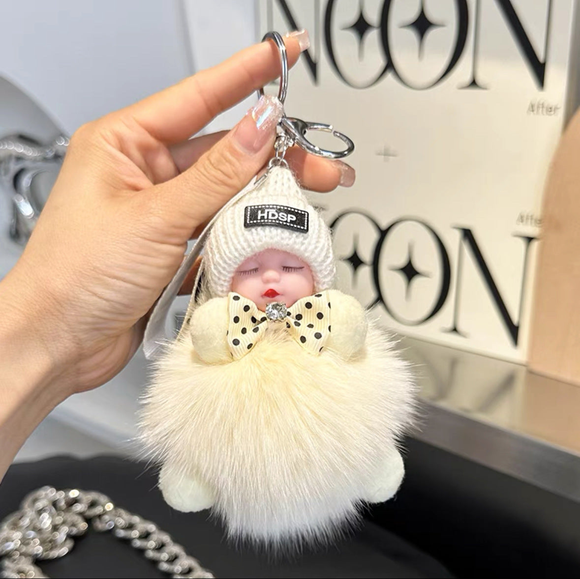 Fox Fur Doll Car Key Decoration Rings