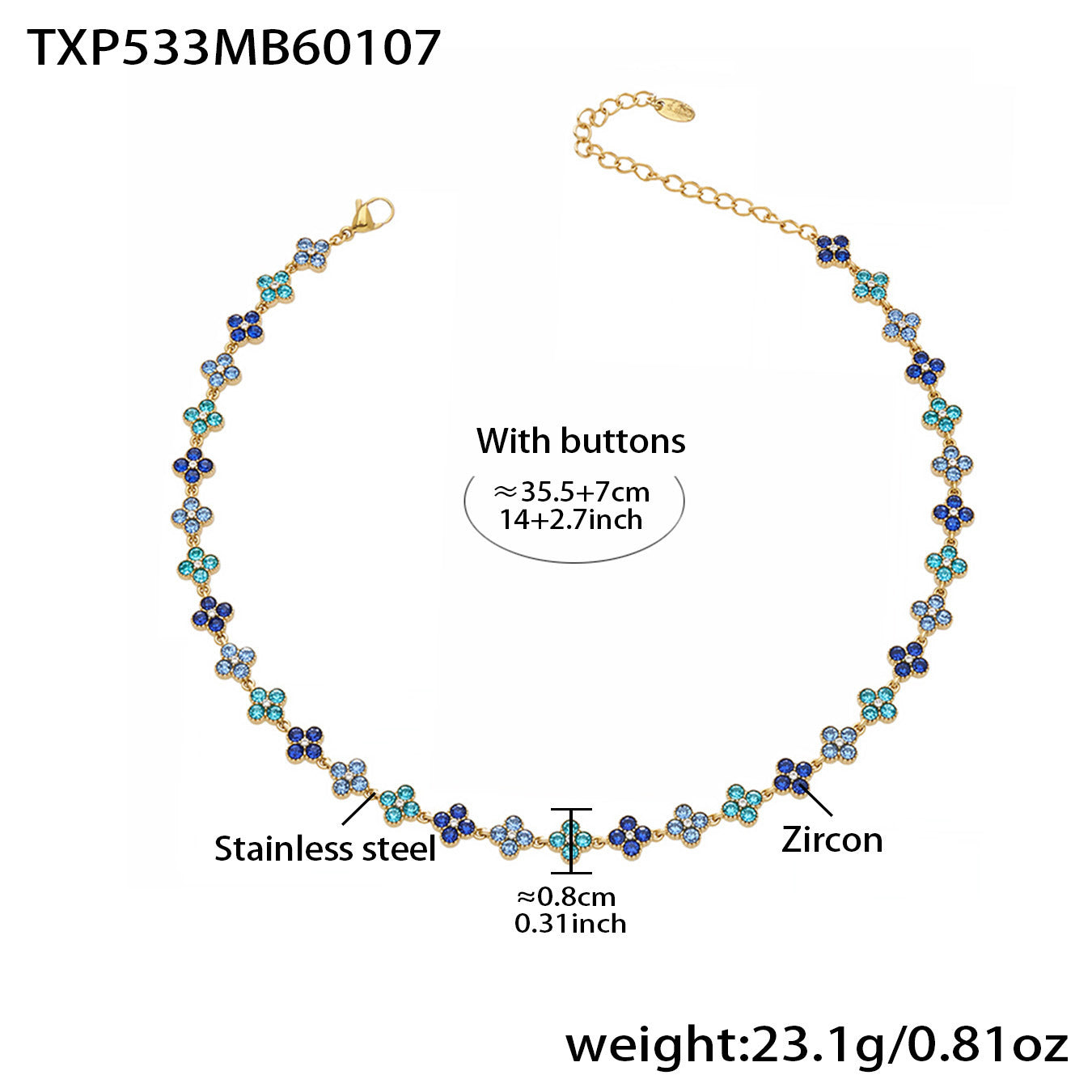 Elegant Color Inlaid Zircon Petal Clover Fashion Lady Jewelry Set