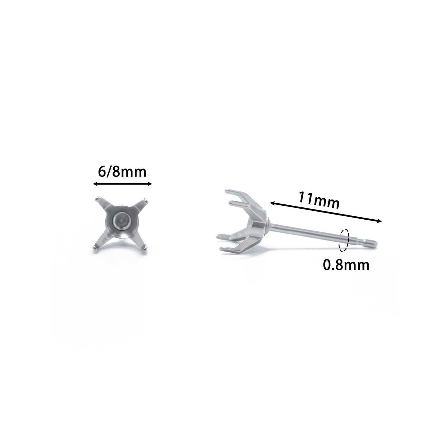 Ear Eardrop Frame Straight Needle Claw Inlaid Jewelry Accessories