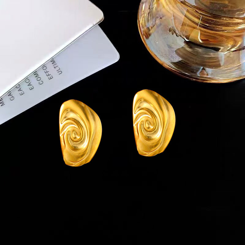 Women's Vintage Gold Stainless Steel Fashion Metal Earrings