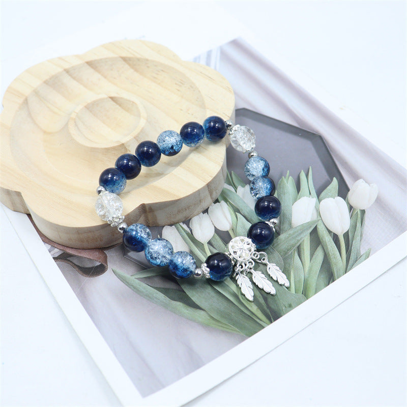 Gold Beaded Feather Glass Chipping Beads Bead Night Market Bracelets