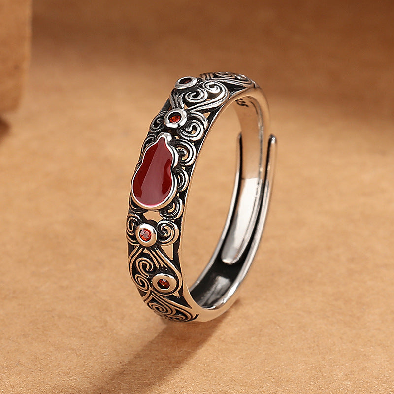 Women's Fu Lu Gourd Simple Pattern Hollow Ring