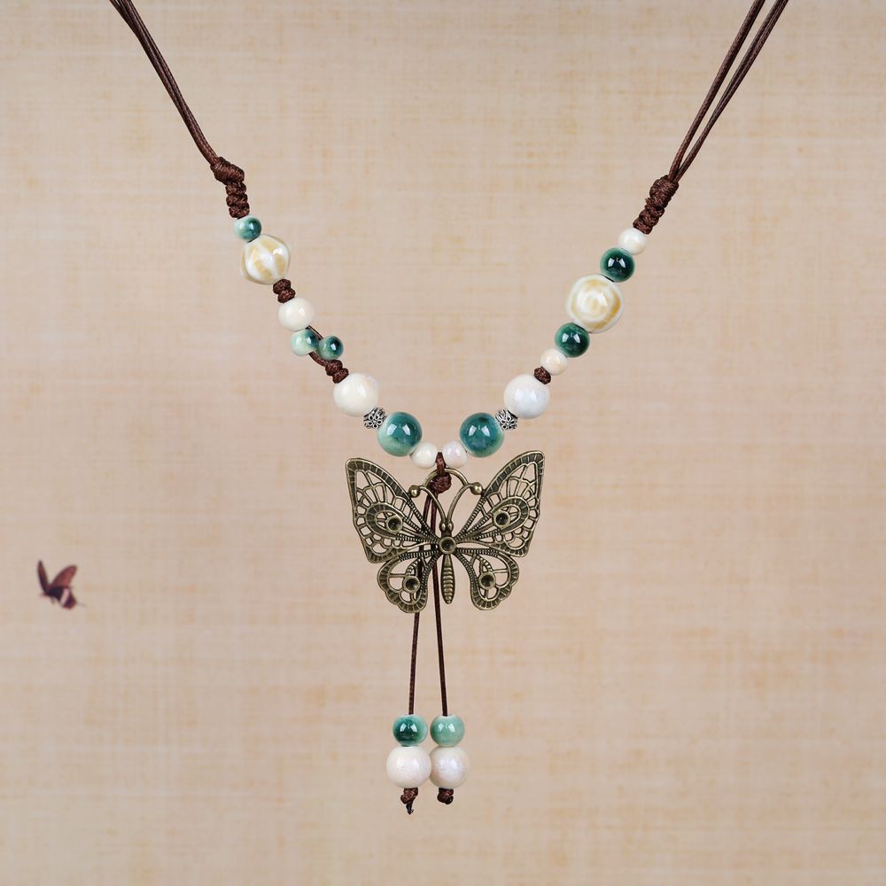 Chinese Ethnic Style Butterfly Niche Ancient Necklaces