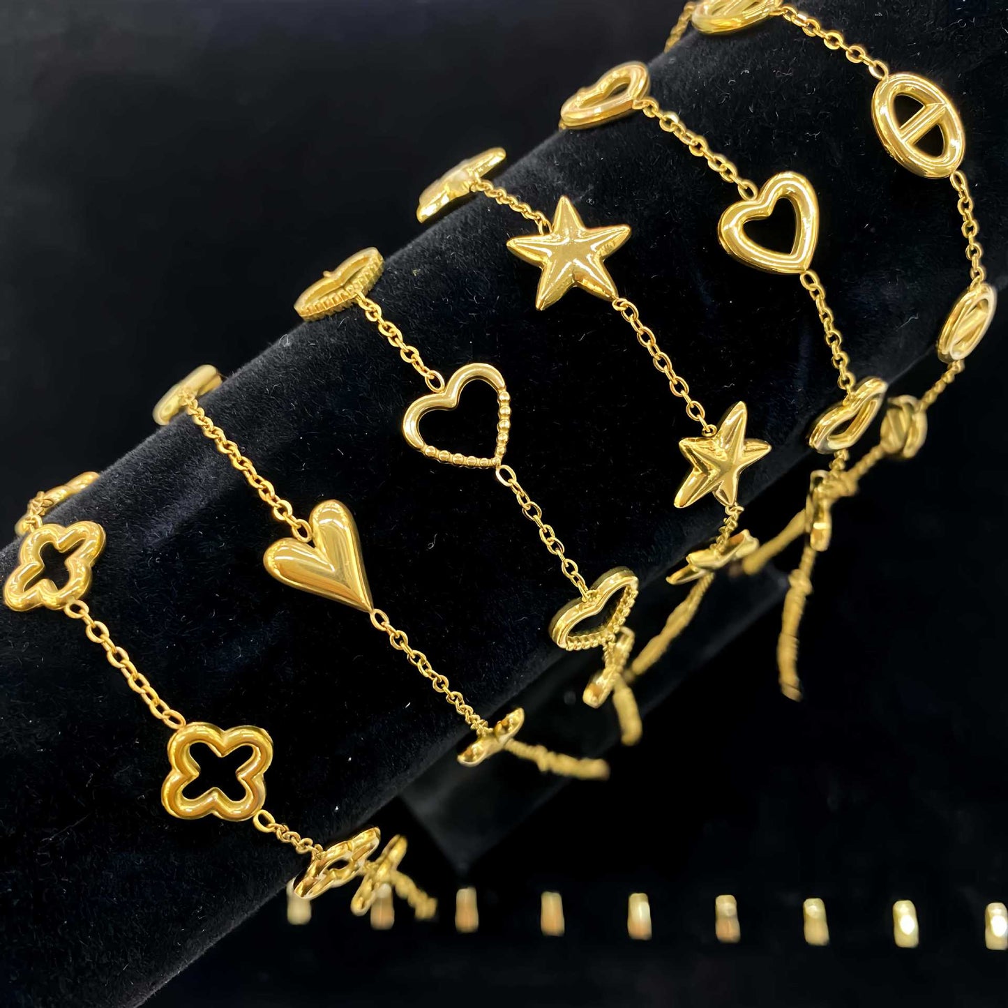 Stainless Steel Gold Combination Not Easy To Fade Light Luxury Jewelry Set